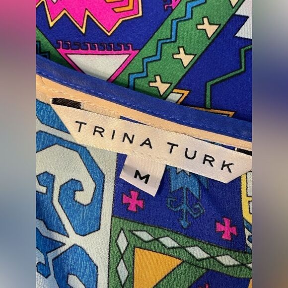 Trina Turk Multi Colored Floral Silk Tank Top Size M - Picture 7 of 7